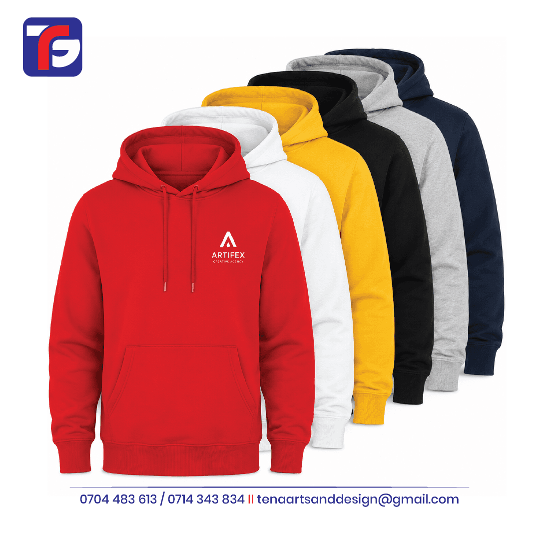 Branded hoodies Kenya – custom logo printed corporate hoodie