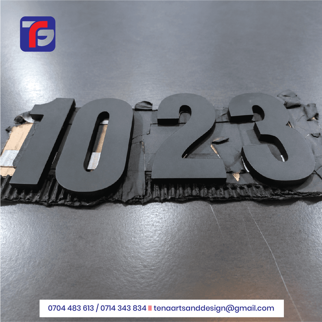 Custom 3D Acrylic Door Numbers Kenya