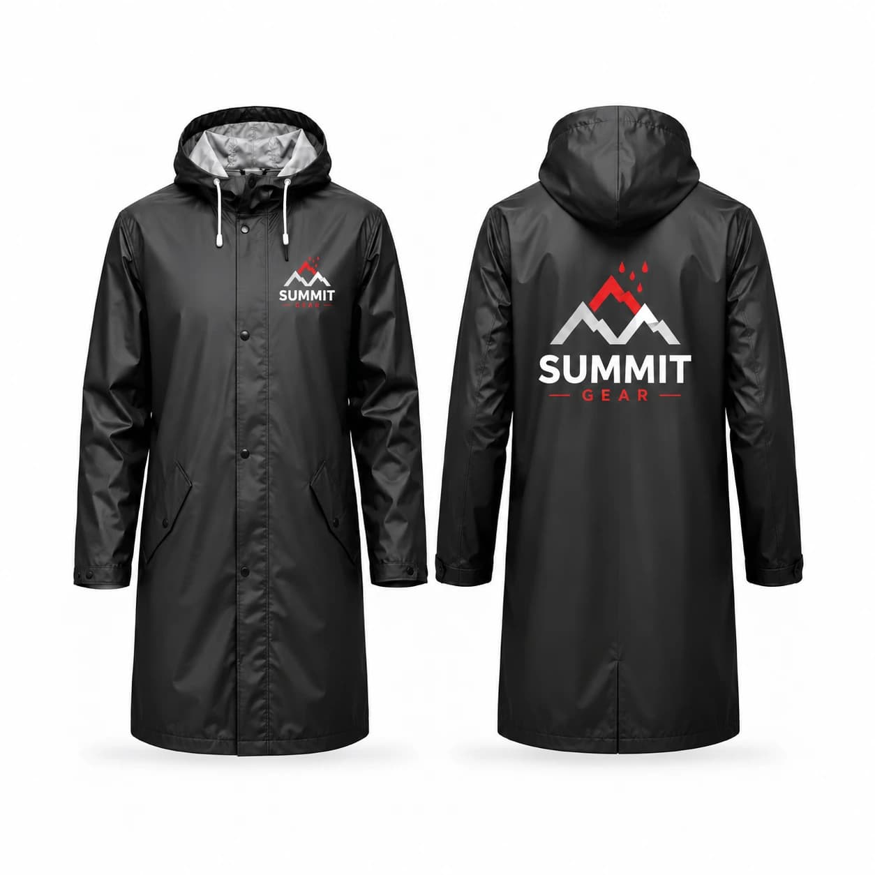 Branded Black Hooded Raincoat Kenya