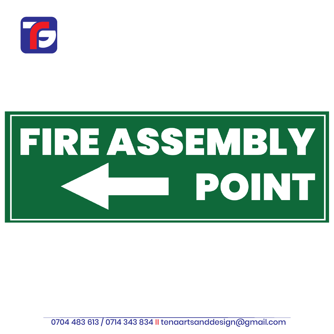 Fire Assembly Point Left Arrow Sign Kenya