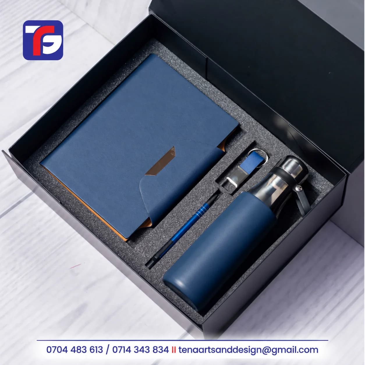 Dark Blue Gold Strap Gift Set Kenya, gold strap gift kenya by Tena Graphics