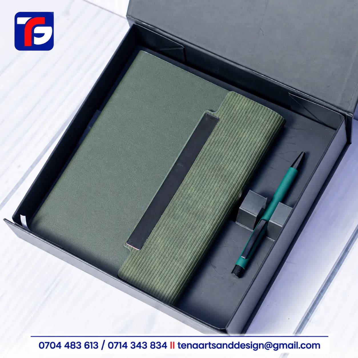 Ribbed Executive Notebook Pen Set Kenya thumbnail 3