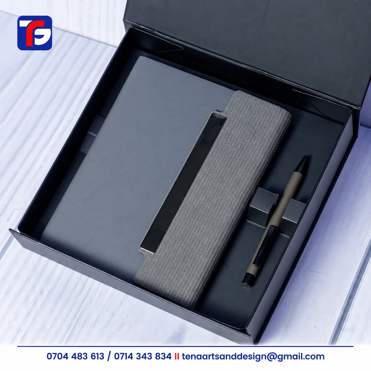 Ribbed Executive Notebook Pen Set Kenya thumbnail 4