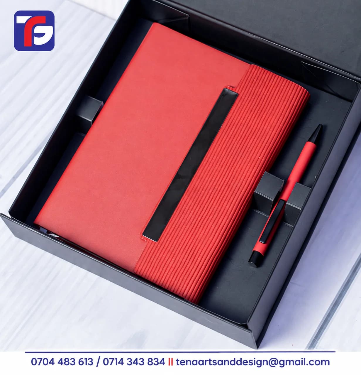 Ribbed Executive Notebook Pen Set Kenya thumbnail 2