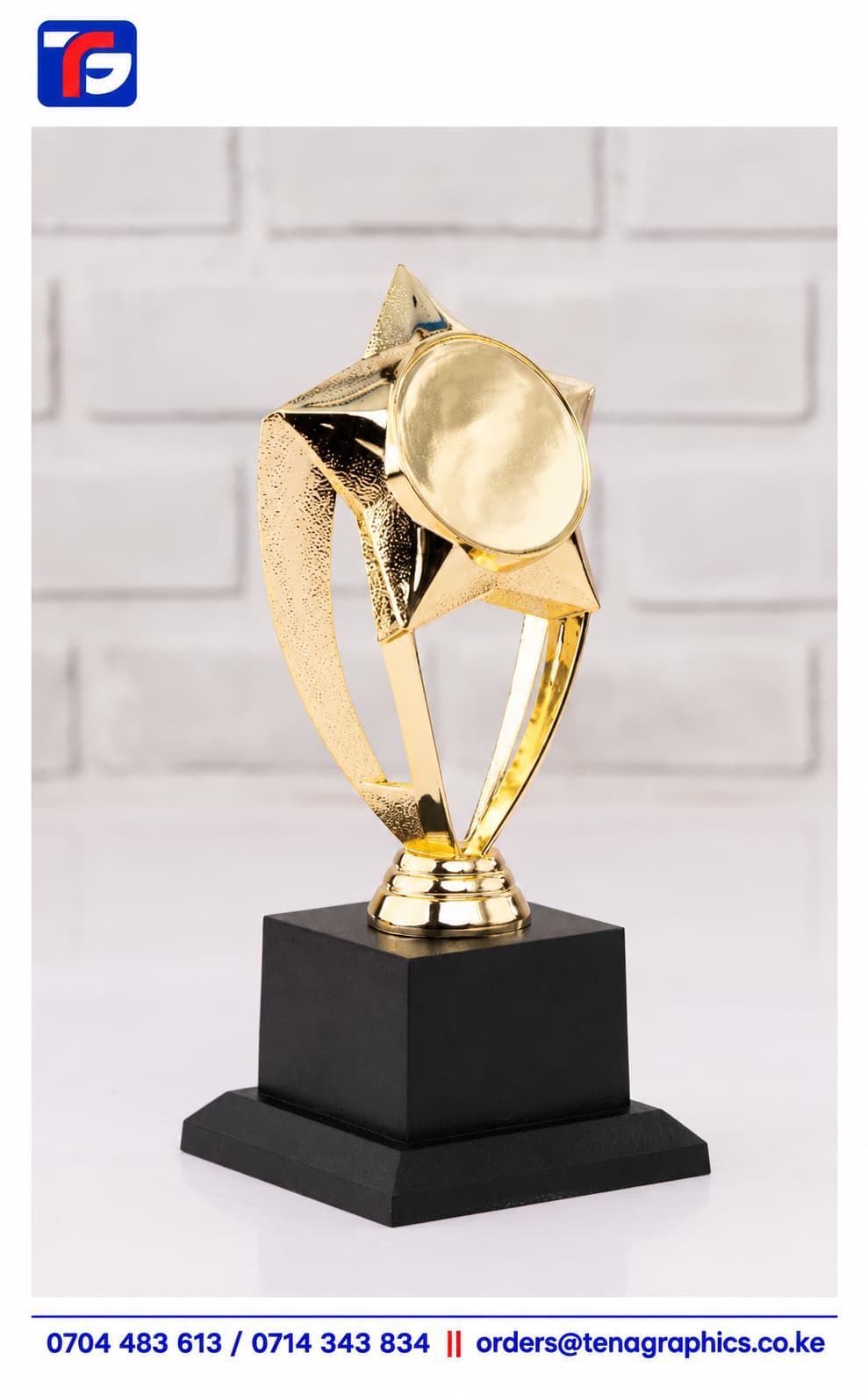 Classic Award Kenya, custom engraved trophy by Tena Graphics