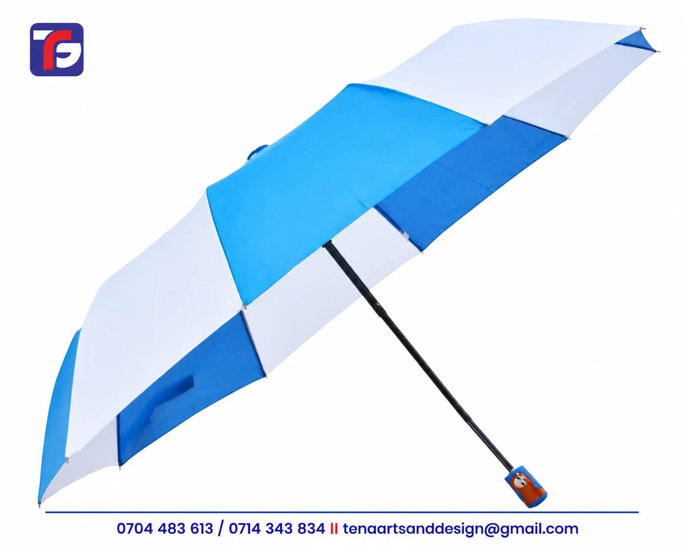 Branded 3 Fold Umbrella With Lining Kenya thumbnail 4