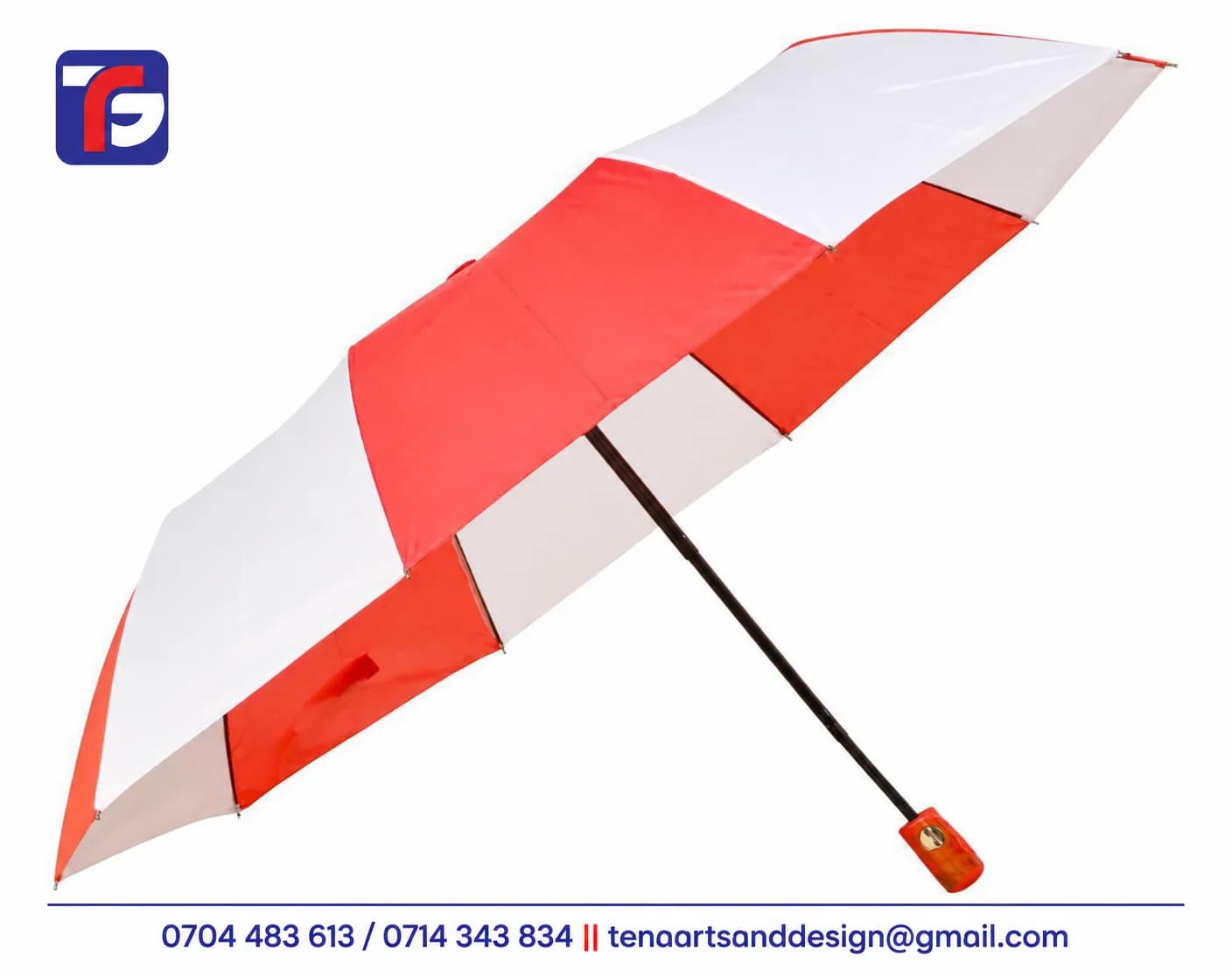 Branded 3 Fold Umbrella With Lining Kenya thumbnail 3