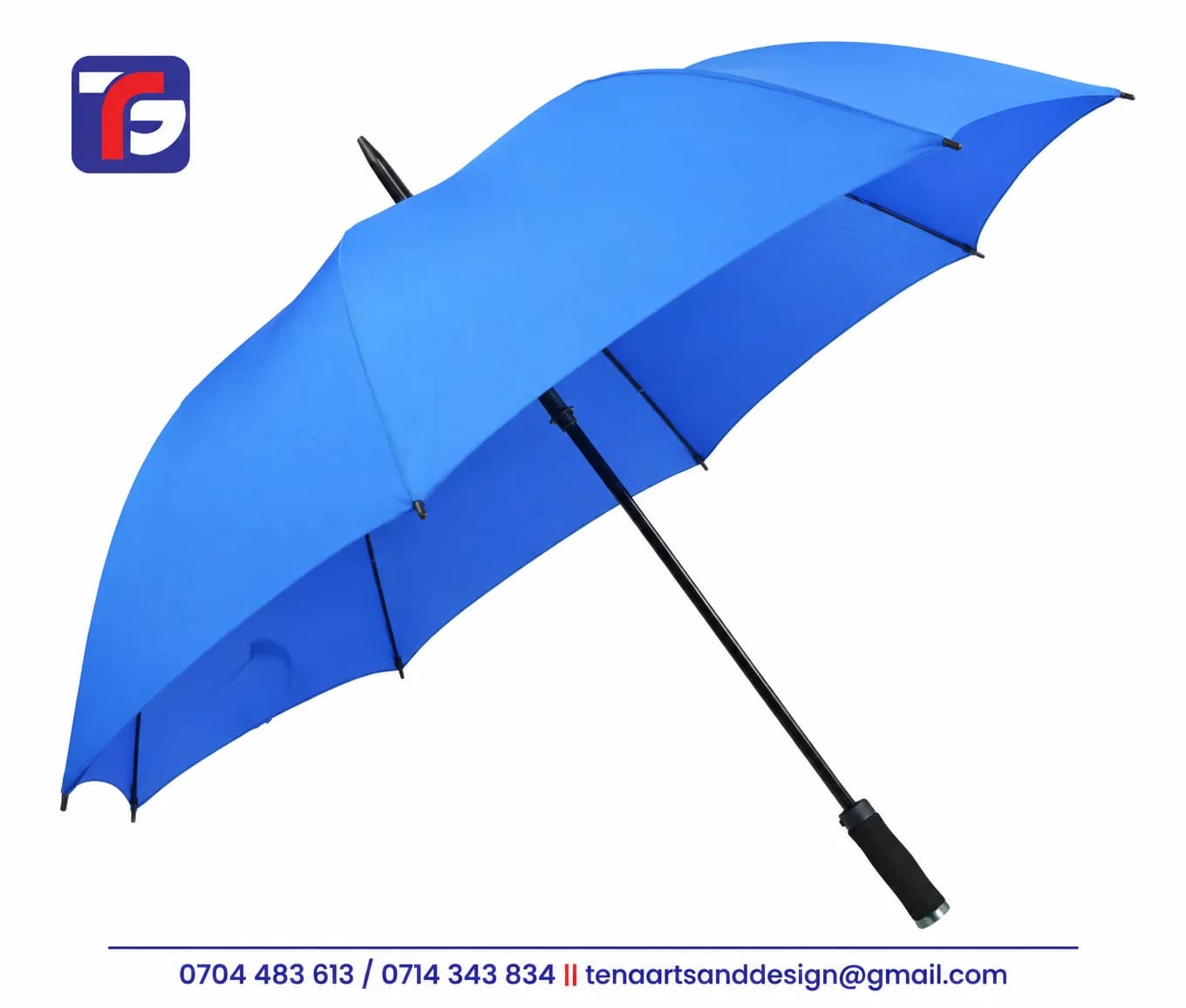 Royal Blue 8 panel single colour umbrella with lining for staff and client gifts in Kenya