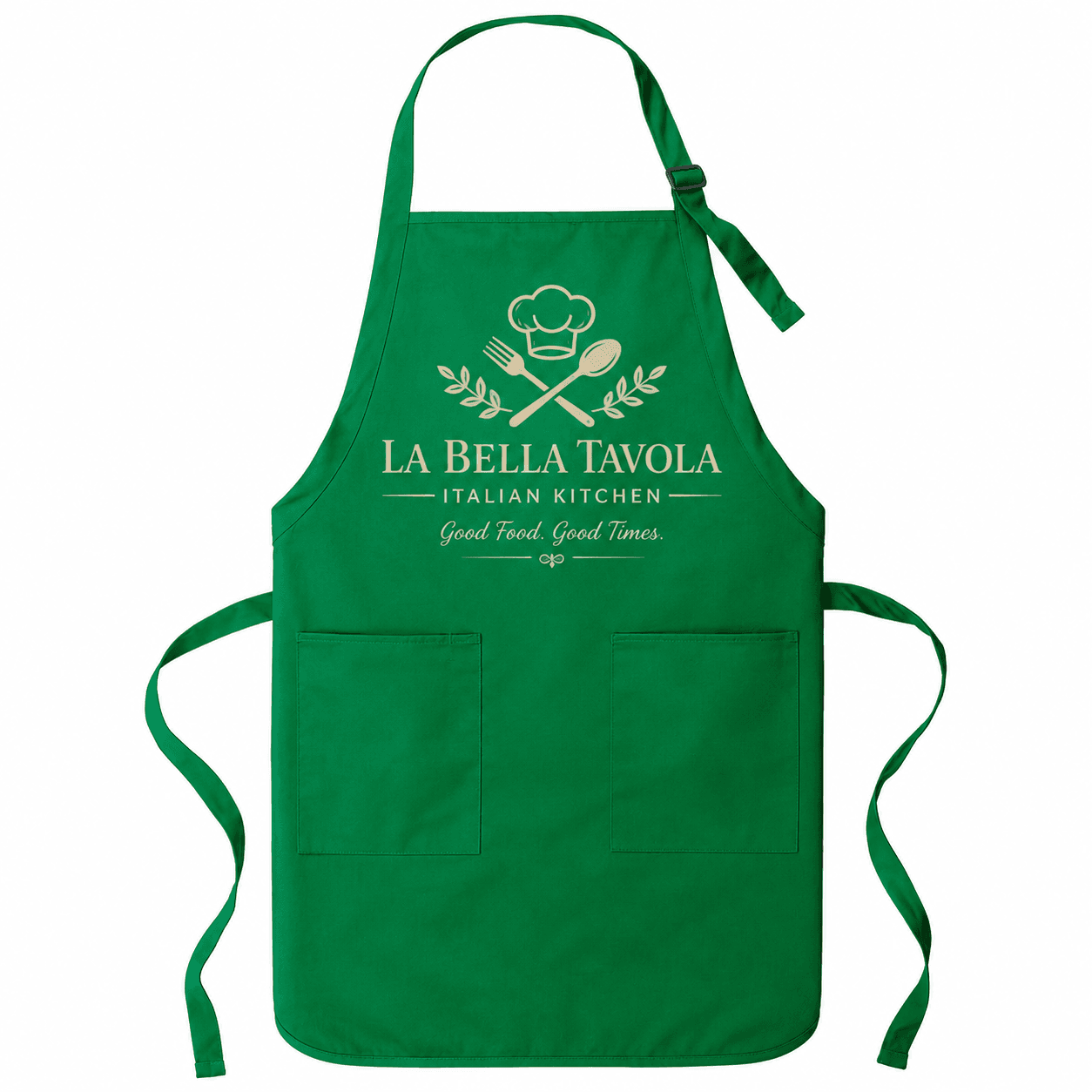 Branded apron for custom business logo personalisation.