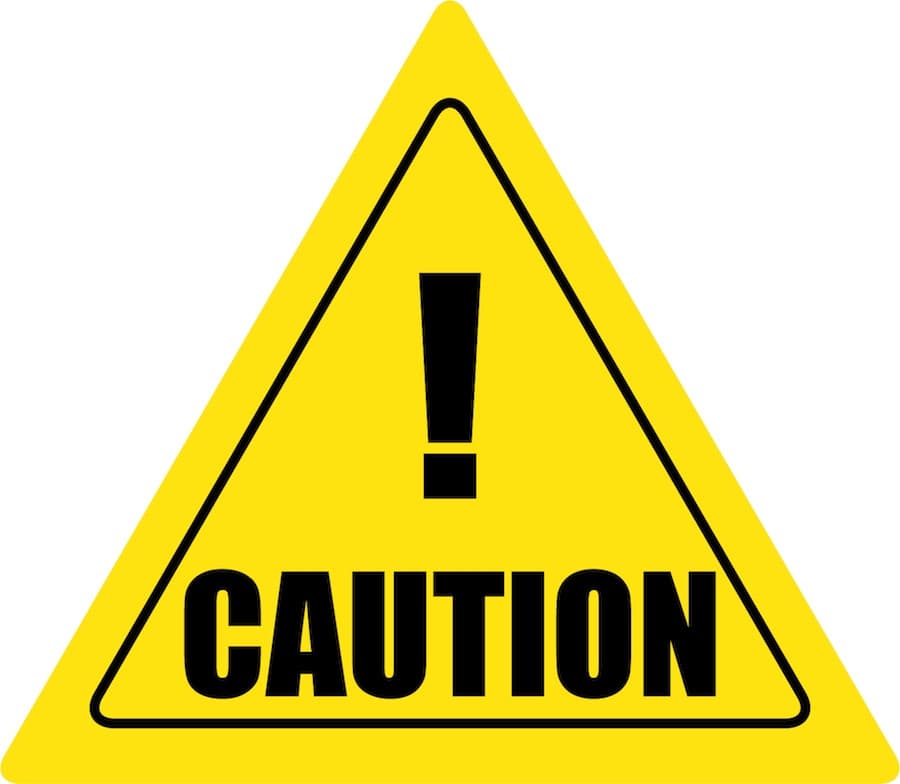 General Caution Warning Sign with a yellow triangular background, black exclamation mark and bold CAUTION lettering.