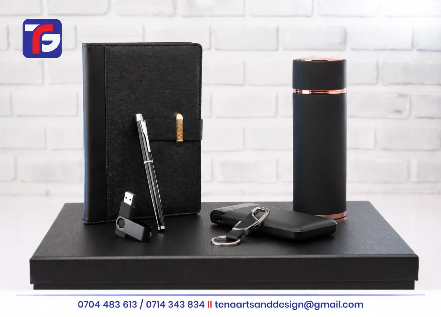 Black and Gold Executive Gift Set, Corporate Gifts Kenya, Six-Piece Gift Set, End of Year Corporate Gifts, Staff Appreciation Gifts.