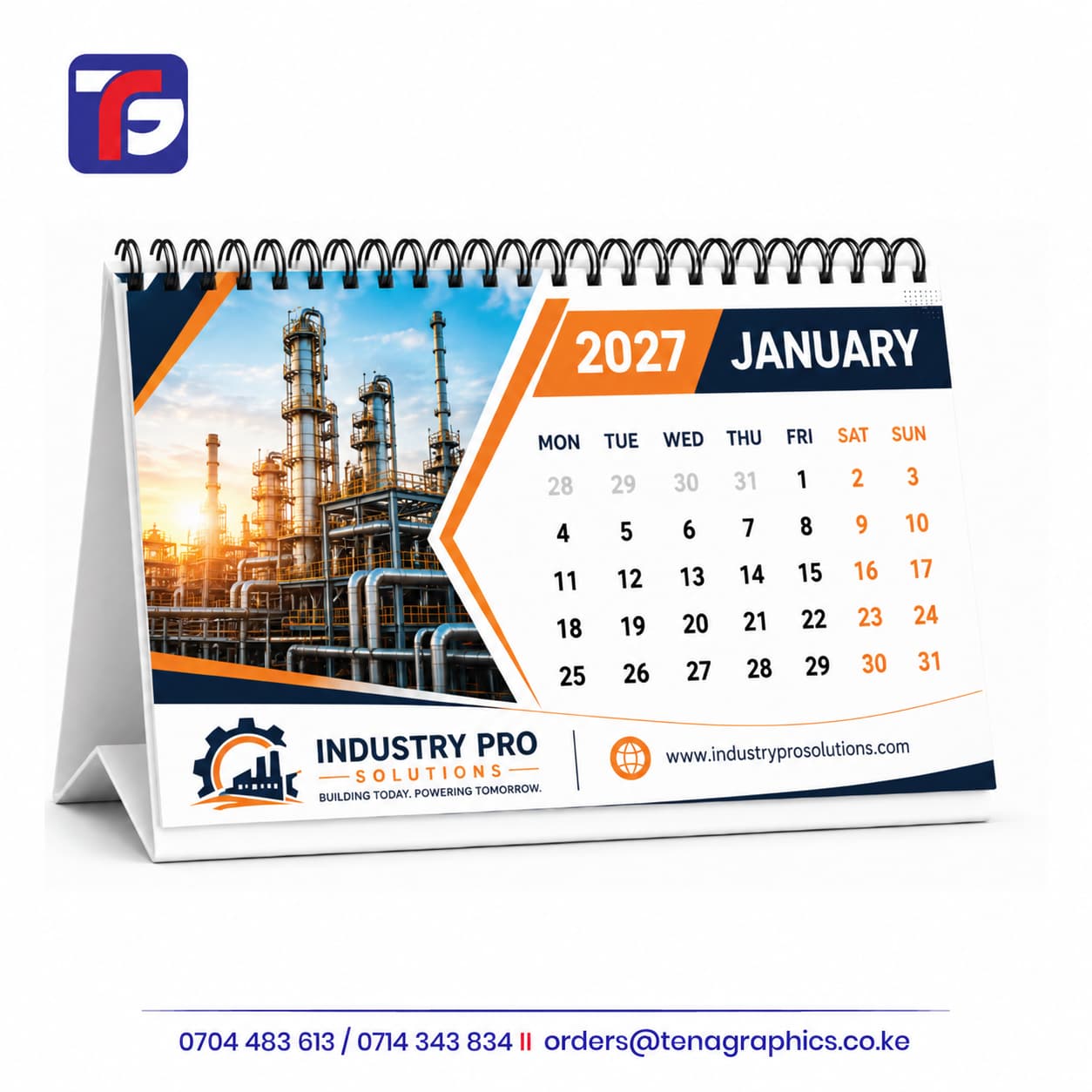 B5 2027 desk calendar printing in Kenya by Tena Graphics