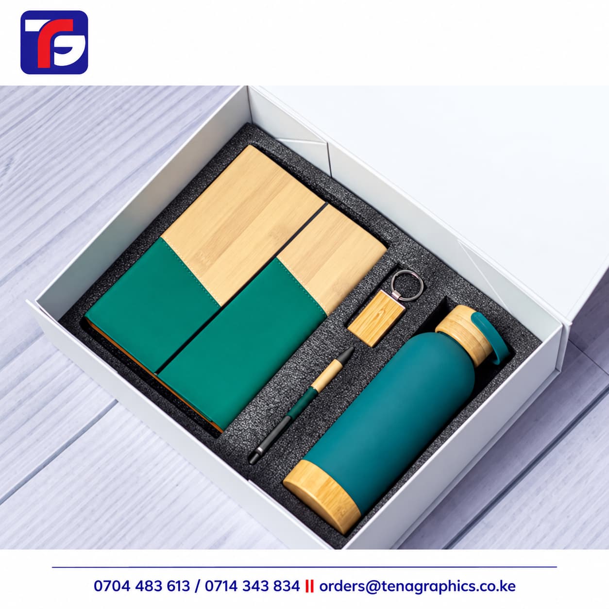 Green Wooden Finish Gift Set Kenya, wooden gift set kenya by Tena Graphics