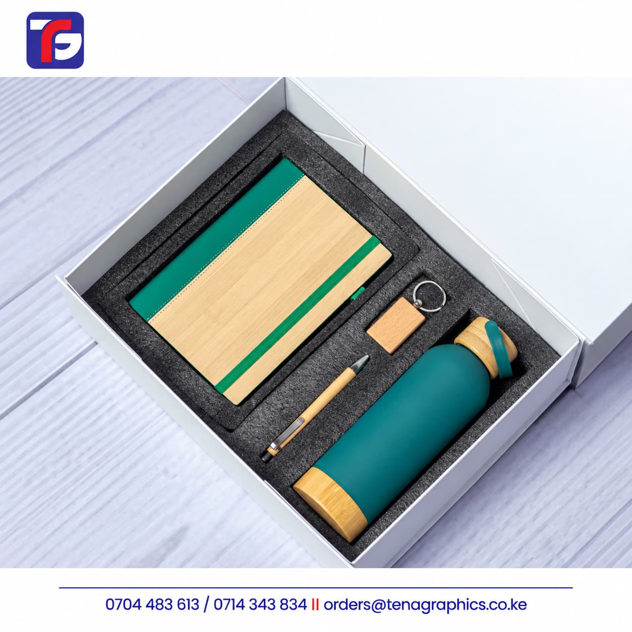 Green Wooden Crest Gift Set Kenya, wooden crest gift kenya by Tena Graphics