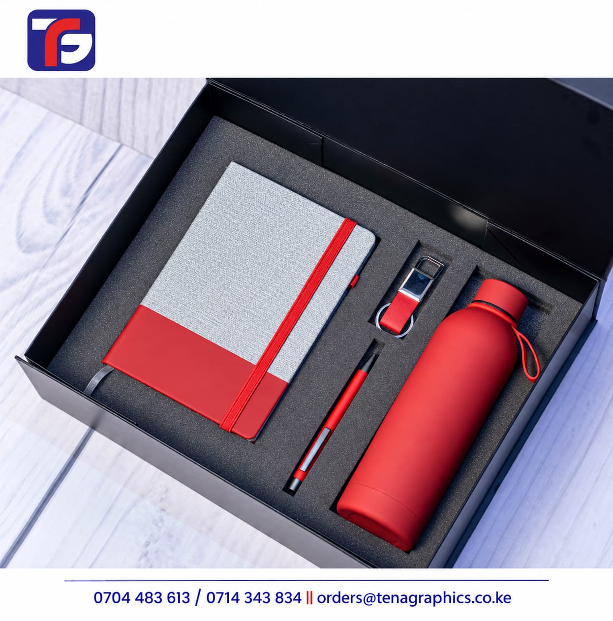 Red Skin Feel Flask Gift Set Kenya, skin feel flask kenya by Tena Graphics