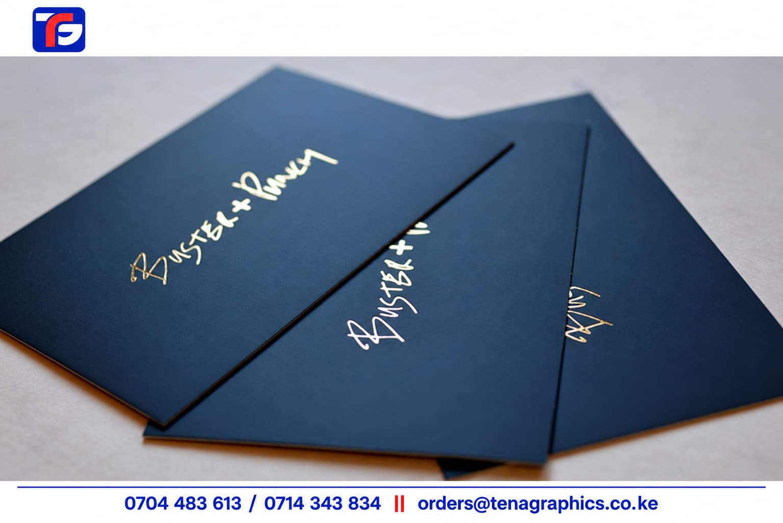 300gsm matte and gloss laminated business cards printing in Kenya by Tena Graphics