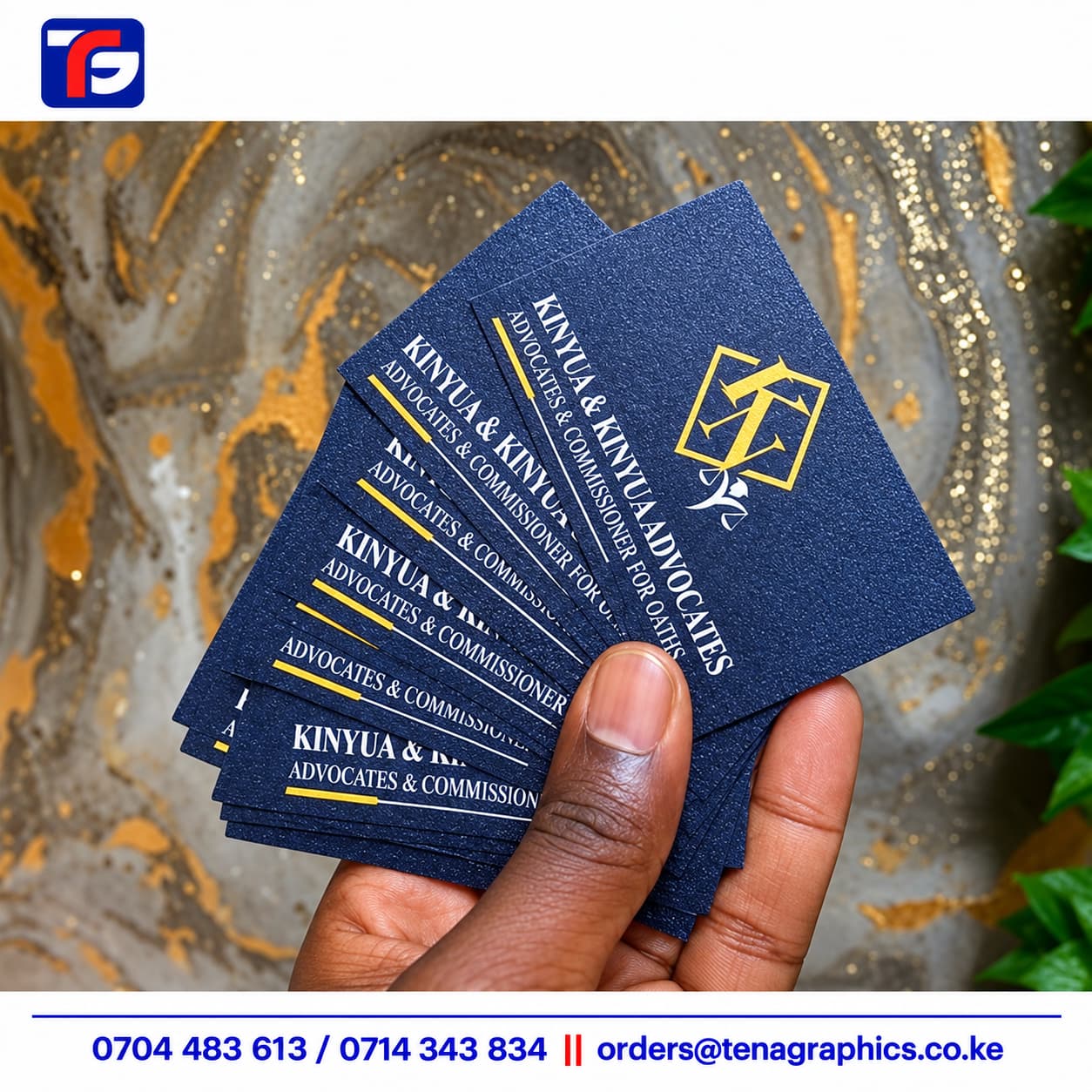 Frost laminated business cards printing in Kenya by Tena Graphics